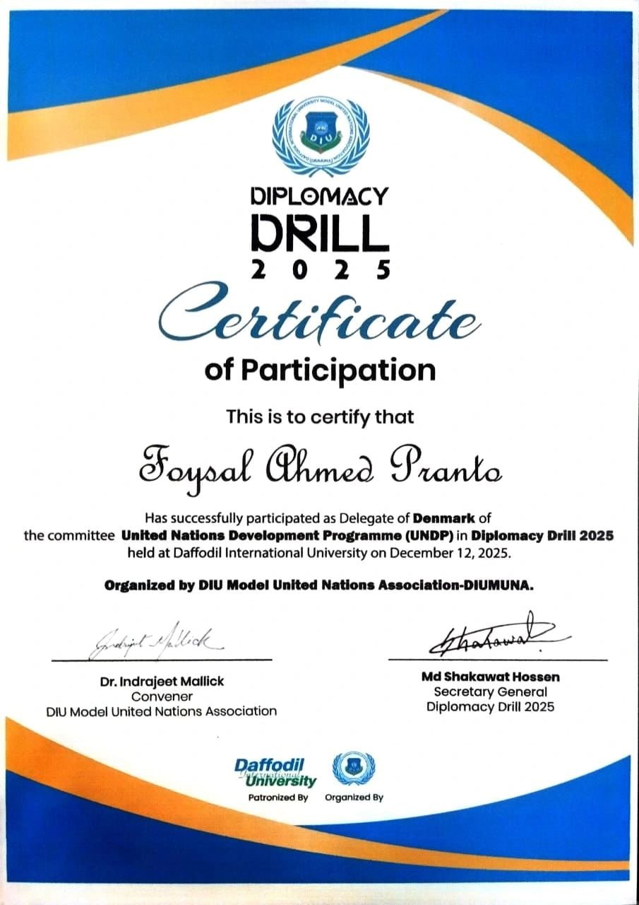 Diplomacy Drill 2025 — Delegate of Denmark (UNDP Committee)