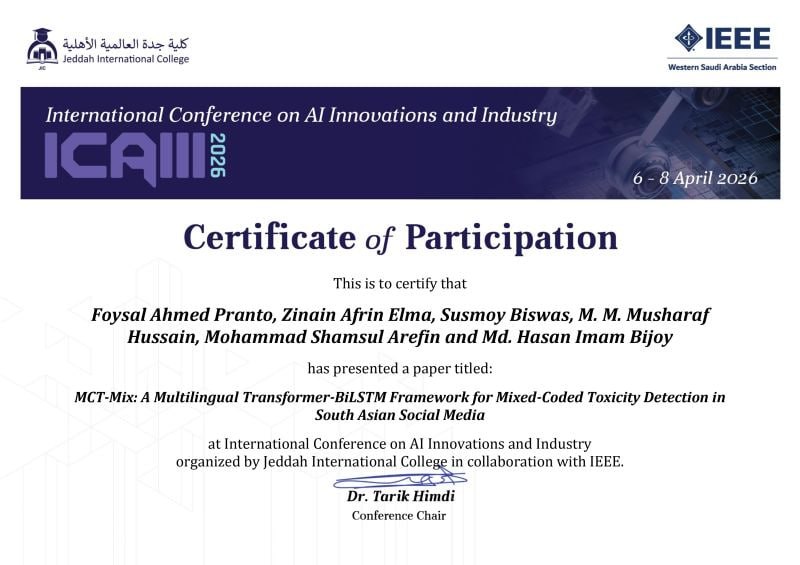 Paper Presentation — ICAIII 2026 (IEEE)